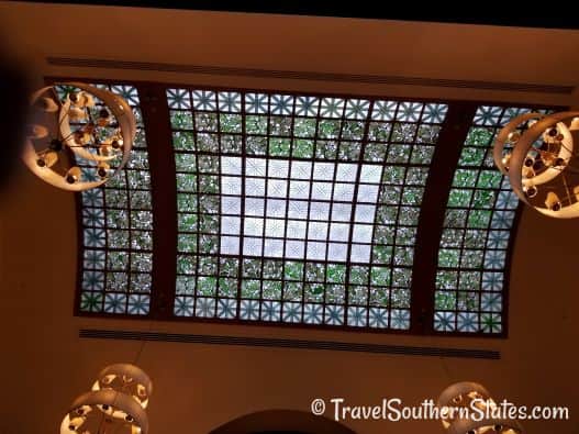 Battle House Hotel trellis room Tiffany glass skylight