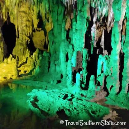 Florida Caverns Cave LED lighting green and yellow